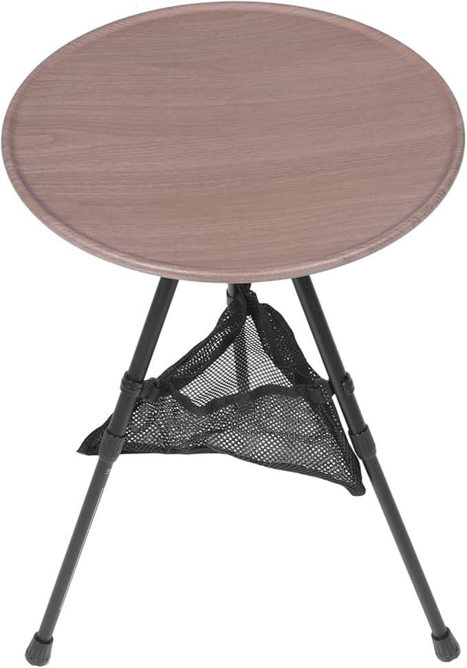 PRETYZOOM Portable Folding Round Table Adjustable Aluminum Camping Table Lightweight for Outdoor Use Beach Accessories Easy to Carry