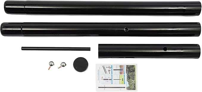 8FT Direct Burial Lamp Post Split Street Light Pole with Cross Arm Lighting Post Fixtures for Pathway Courtyard Parking Lot Fits Standard 3 Post Top Fixtures (8FT 76mm Direct Burial)