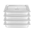 Hotel Pans With Lid 4Pack Full Size Steam Table Pan 4 Deep Stainless Steel Steam Table Pans with Lid - 21 L x 13 W Commercial Anti-Jamming Buffet Pan