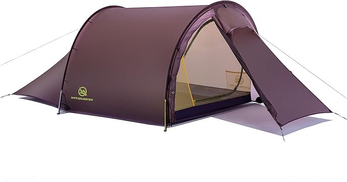 Gale Lite 2 Ultralight 2-Person Tunnel Tent – 2.89 lb Double Silicone-Coated Fabric Compact 3-Season Backpacking Shelter – Wine Brown Bundle with Footprint