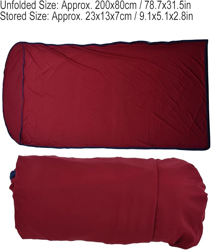 Sleeping Bag Liner Ultralight Polyester Fleece 78.7x31.5in - Soft Comfort Multifunctional Use Ideal for Camping and Travel