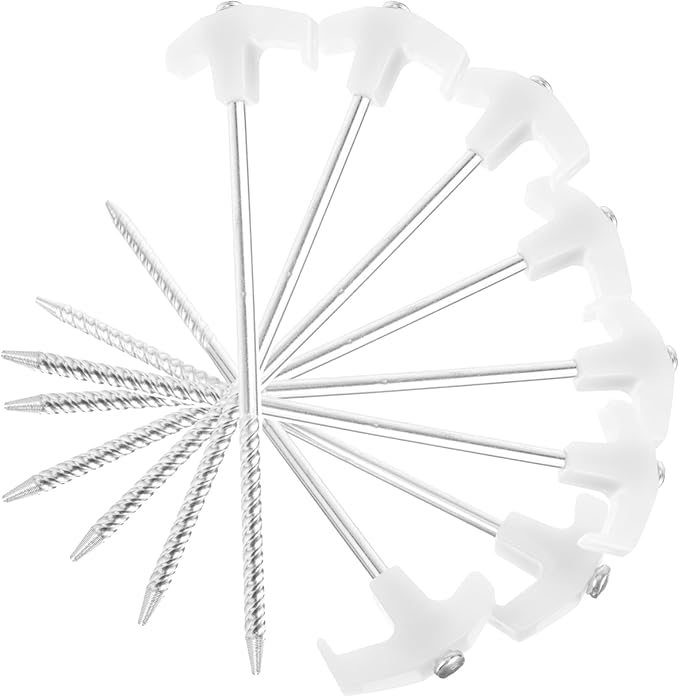 HANABASS 8Pcs Heavy Duty Night Glow Tent Stakes for Camping Outdoor Canopy and Hiking Aluminum Ground Anchors for Secure Fixing in High Winds