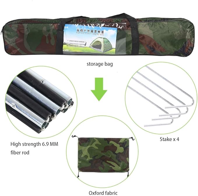 Outdoor Tent 2 Persons 40 Tent Portable Tent for Camping Hiking and Spare Parts