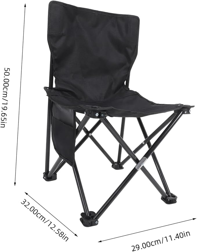 GANAZONO Foldable Camping Chair Portable Fishing Stool Sturdy Design Lightweight and Easy to Carry for Outdoor Adventures Medium