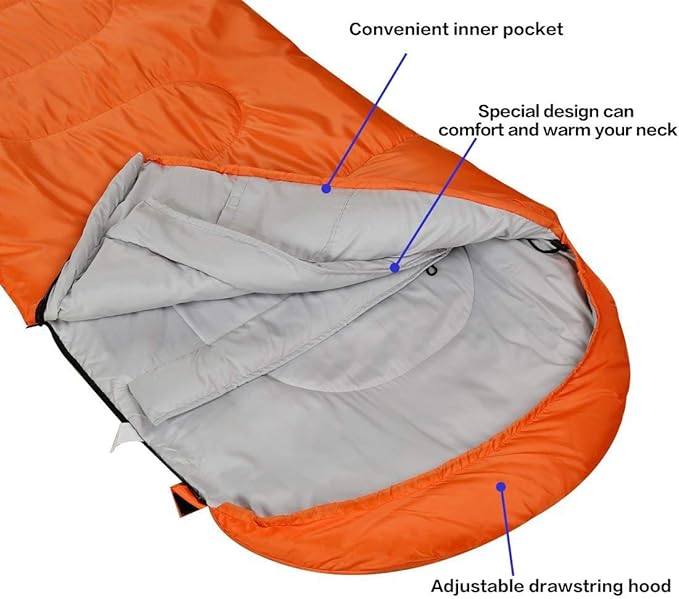3-4 Season Sleeping Bag for Adults &amp Kids Lightweight Warm Cold Weather Camping Bag with Waterproof Compression Sack – Portable for Hiking Backpacking Traveling &amp Outdoor Adventures