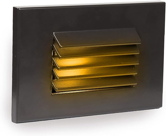 WAC Landscape Lighting LEDme 120V LED Horizontal Louvered Indoor and Outdoor Step and Wall Light 3000K Built-in LED in Bronze