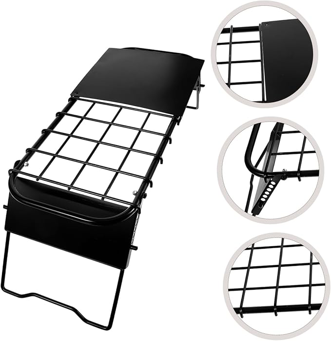 SUPVOX 1pcs Camping Picnic Table Portable Folding Table Metal Grill Outdoor BBQ Folding Camping Furniture Compact