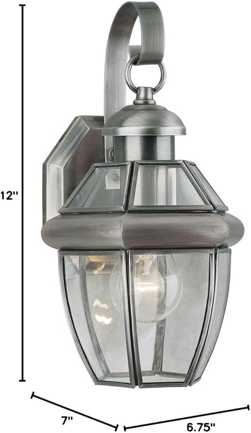 Forte 1101-01-34 One Light Outdoor Lantern Pewter