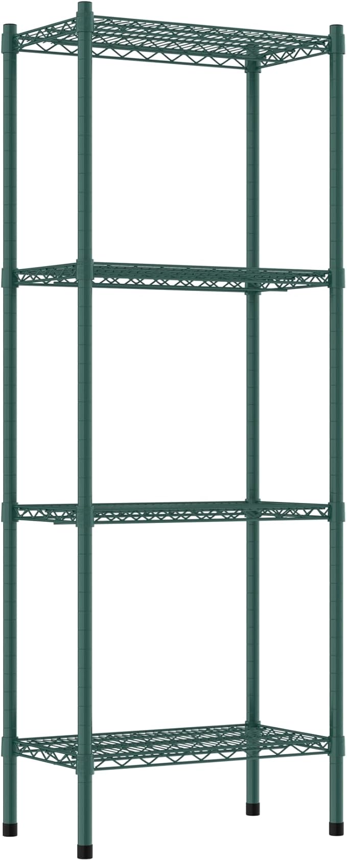 Commercial NSF Listed Green Epoxy Stationary Wire Shelving Kit 14 x 24 x 64 with 4 Shelves Perfect for Warehouse Walk-in Refrigerator Freezer Grocery Store Restaurant Dishroom