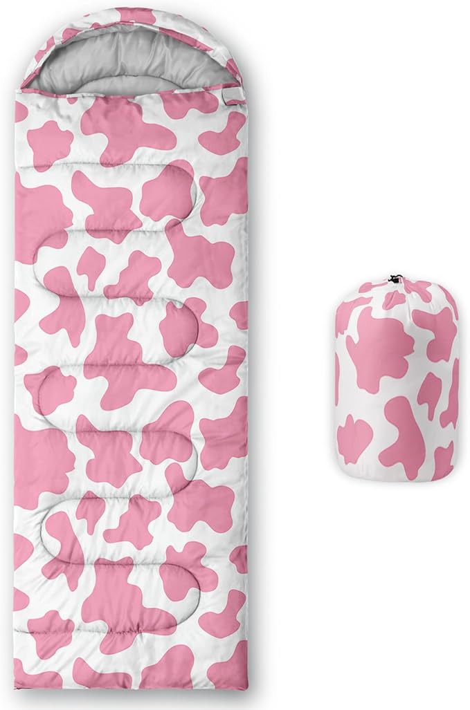 Axolotl Colorful Cats 3 Season Sleeping Bag for Kids Girls Teens - Warm and Cool Weather Pet Animal Theme Waterproof Lightweight for Traveling Outdoors Camping Equipment