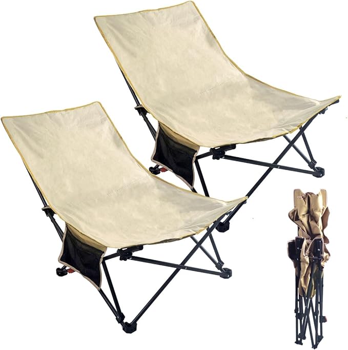 Beach Chairs for Adults 2 Pack Adjustable Backrest Sand Chair with Carrying Bag for OutdoorsTravel Concert Lawn Festival Support 350lbs