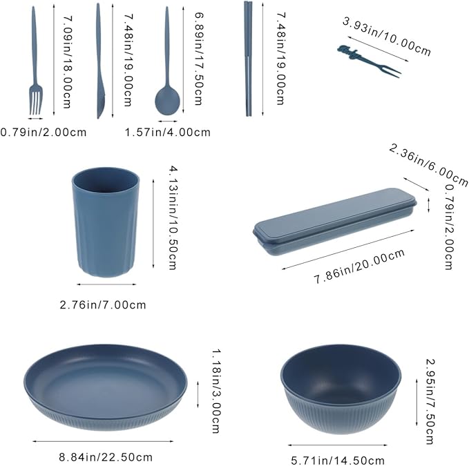 STOBAZA 1set Compact Cutlery with Box Lunch Box Utensil Includes Fork Spoon Chopsticks and Food Bowl for Outdoor Picnics Camping and Travel