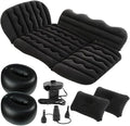 Xa50 Car Inflatable Mattress SUV Back Seat Camping Bed Thickened Flocked PVC Inflatable Bed 650-pound Car Mattress Car Accessories for Camping Travel (Black)