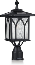 Kemeco ST4328Q-A Solar Post Light Outdoor Cast Aluminum Exterior LED Lamp Fixture for Garden Gate Yard Pole Pillar Driveway Pathway Deck