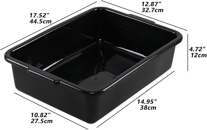 12-pack 13 L Restaurant Dish Tub Basin Plastic Bus Bin Tote Boxes Black