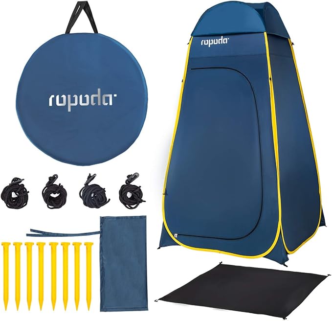ROPODA Pop Up Tent 83inches x 48inches x 48inches Upgrade Privacy Tent Porta-Potty Tent Includes 1 Removable Bottom 8 Stakes 1 Removable Rain Cover 1 Carrying Bag