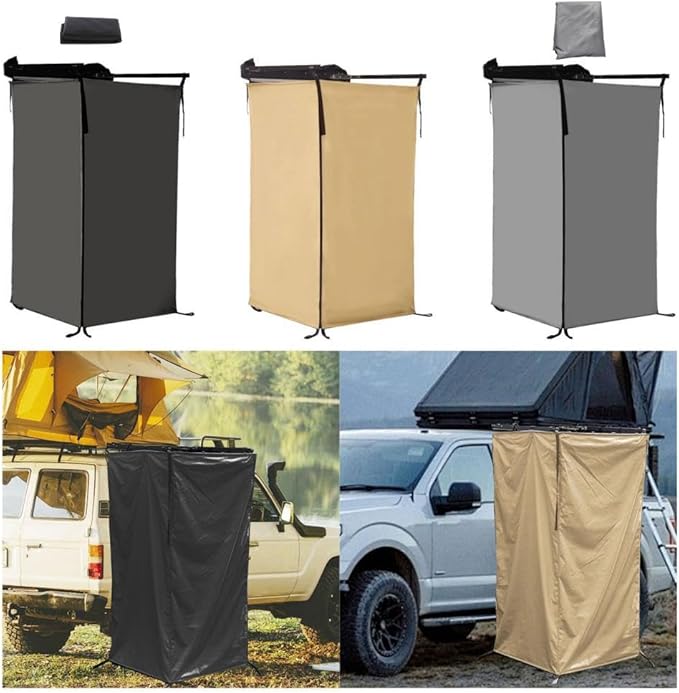 Vehicle Side Shower Tent Privacy Shelter Bathroom Overland Toilet Stall Changing Dressing Room for Tailgate Restroom Travel