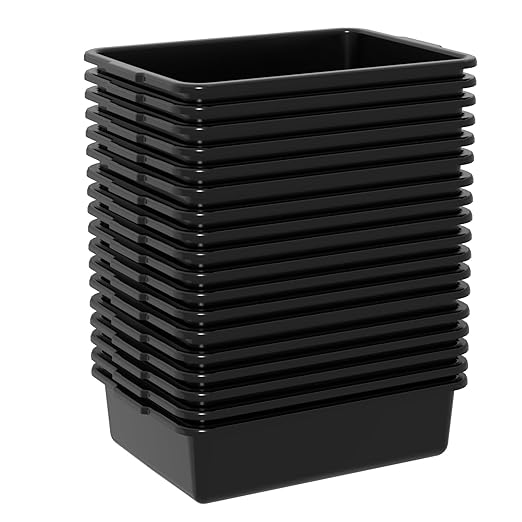 8 L Small Commercial Bus Tubs Food Service Bus Tub Bins Black 18 Packs