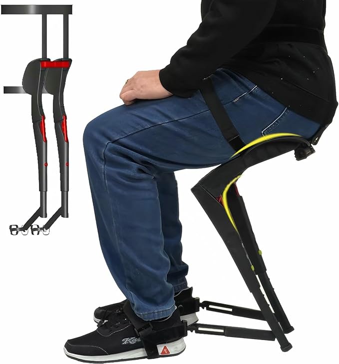 Lightweight Exoskeleton Wearable Chair Portable Invisible Chair Pants Up to 331 Lbs for Anglers Hikers Barbers Chefs Photographers Green