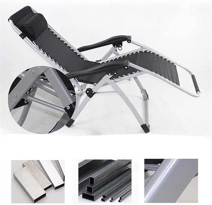 Sun LoungersSun Lounger Garden Chairs Folding Chair Camping Chairs Patio Chairs Reclining Outdoor Beach Lawn Camping Portable Chair for Heavy People Folding Sun Lounger Needed