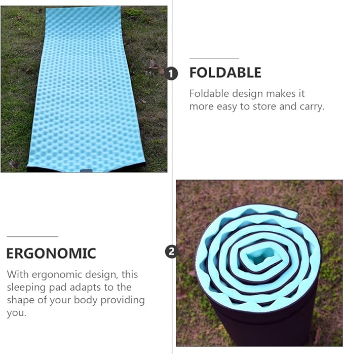 Tent Sleeping Pad Waterproof EVA Foam Camping Cushion 180X50X1.5Cm Lightweight Outdoor Travel Mat for Office Nap and Picnic