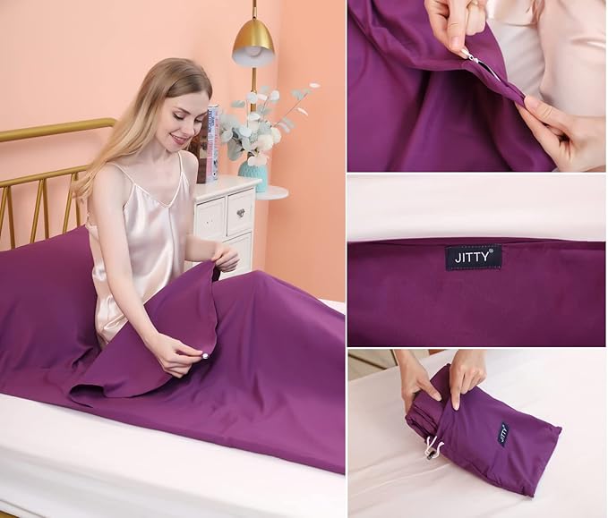 JITTY Sleeping Bag Liner Travel Sheet for Business Camping Backpacking Hiking Mountain Climbing Home Hostels Train 83x45
