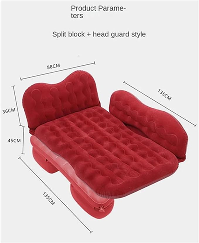 Car Inflatable Mattress Car Camping Travel Mattress Foldable Storage Inflatable Car Bed Suitable for Car Camping Travel (Black)