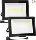 Flood Lights Outdoor7200LM Bright Work Light Plug in6500K Daylight White LED Flood Light Outdoor IP66 Waterproof Exterior Floodlight for Yard Garage Stadium 2 Pack (60W)