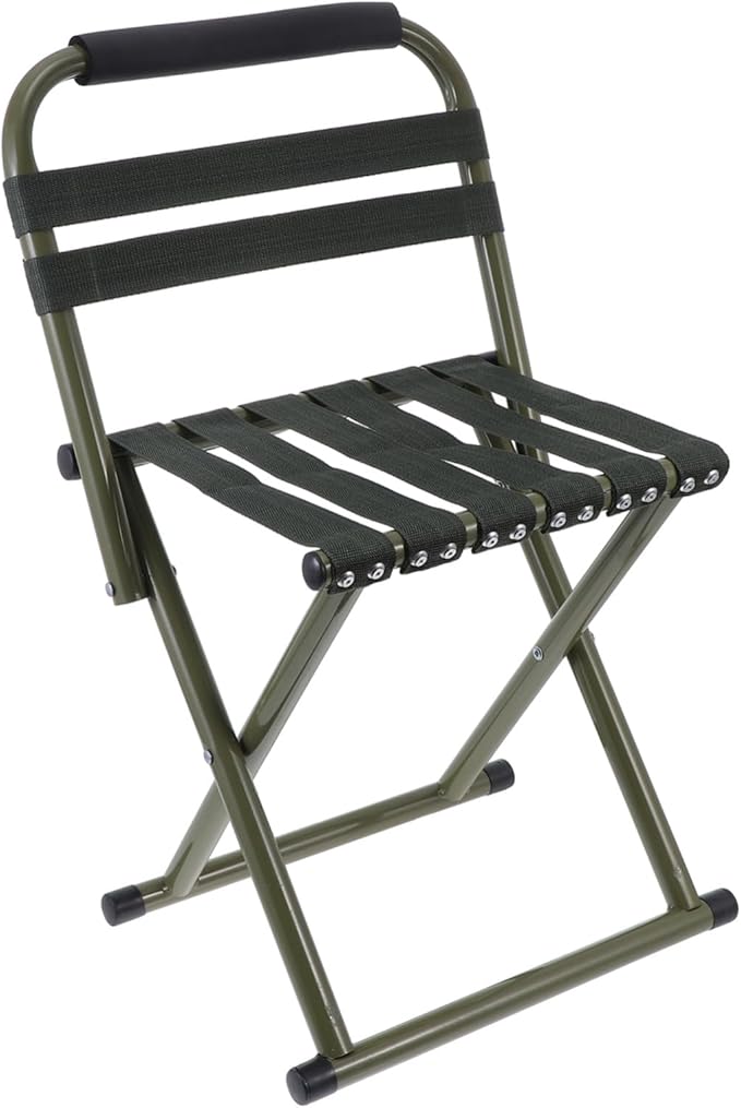 Totority 1pc Outdoor Portable Folding Chair Backrest Lightweight Camping Stool for Fishing and Picnics and Compact Design Green Easy to Carry