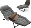 Camping Cot for Adults with Cushion Portable Folding Camping Cot 5-Position Folding Chaise Lounge Chairs（C1-200x64x32cm）