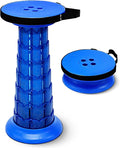 Adjustable Retractable Portable Collapsible Folding StoolCompact Telescoping Stool for Adults Heavy Duty with Load Capacity 770 lbs Chair Camping Travel Hunting (Blue) HX20210818