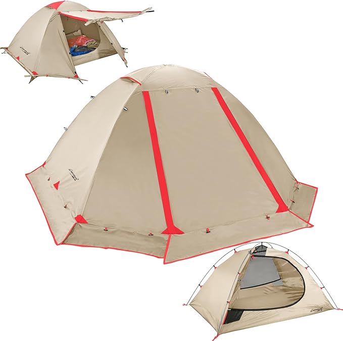 Clostnature Lightweight Backpacking Tent - 1/2 Person 4 Season Ultralight Waterproof Camping Tent Large Size Easy Setup Tent for Winter Cold Weather Family Outdoor Hiking and Mountaineering