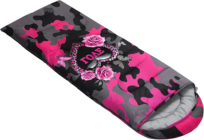 QOOMO Camping Sleeping Bags3 Season Warm &amp Cool WeatherLightweightWaterproof Sleeping Bags for Adults &amp KidsTravelingand OutdoorsCamping Gear Equipment