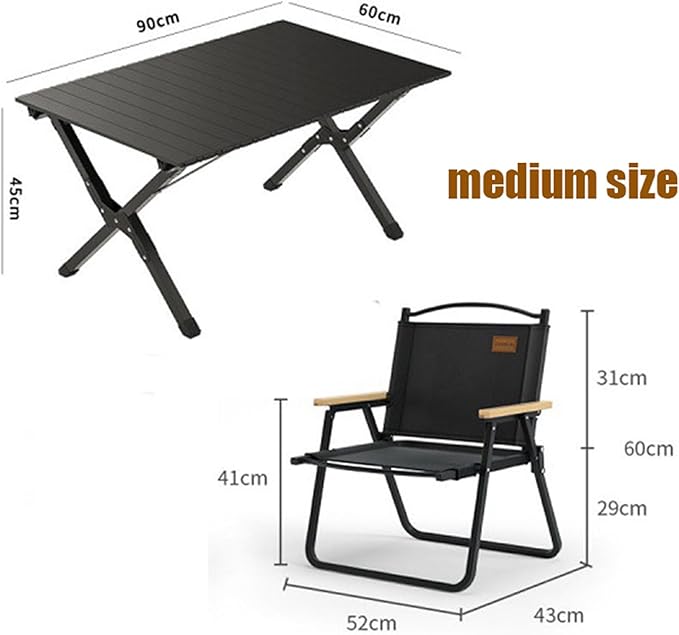 Portable Aluminum Picnic Table Set of 3 for Camping Outdoor BBQ and Picnics Lightweight Roll Up Backpacking