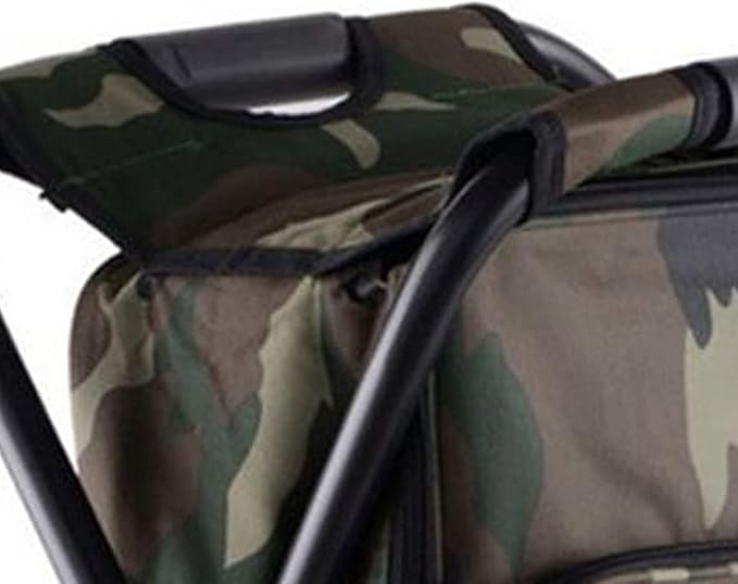 Folding Camping Chair Stool Backpack with Cooler Insulated Picnic Bag Backpack Cooler Chair Foldable Camping Fishing Stool for Travel Beach Hiking Picnic ﻿ (Camouflage)