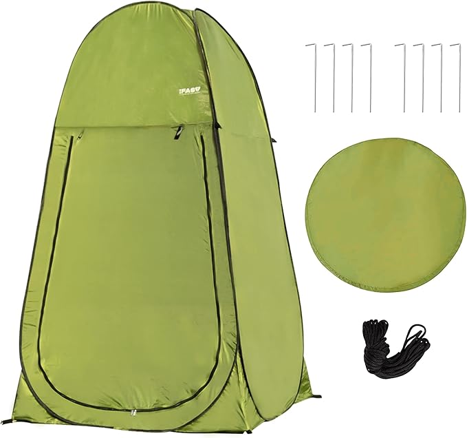 Camping Shower Tent 7FT Instant Pop Up Privacy Tents Portable Toilet Tent Outdoor Dressing Room Foldable Camp Sun Shelter for Beach Fishing