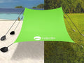 Beach Canopy Windproof Design Sun Shelter UPF50+ Portable Family Tent with 6 Sandbags Anchors 10x10 FT 2 Pole Pop Up Outdoor Shelter for Beach Camping Fishing Backyard
