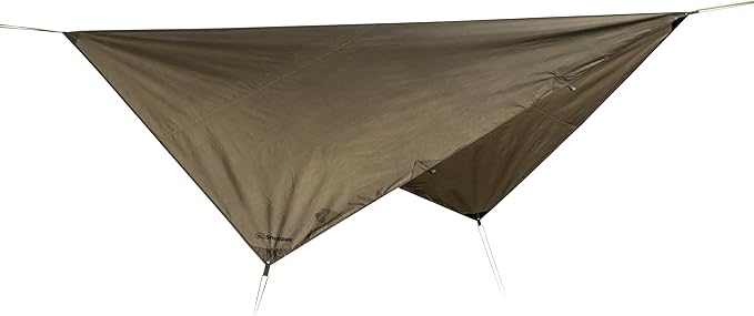 Snugpak All-Weather Shelter G2 WGTE - 3x3m Tarp &amp Emergency Shelter - 100% Waterproof Camping Tarp with UV30 Protection - Tent Tarp For Bushcraft &amp Camping - With Guy-Lines &amp Alloy Tent Pe