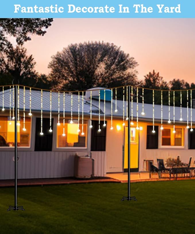 10FT String Light Pole Stand | Outdoor String Lights Hanging Use for Backyard Garden Patio Party Festival Wedding Picnic Matte 1 Pole