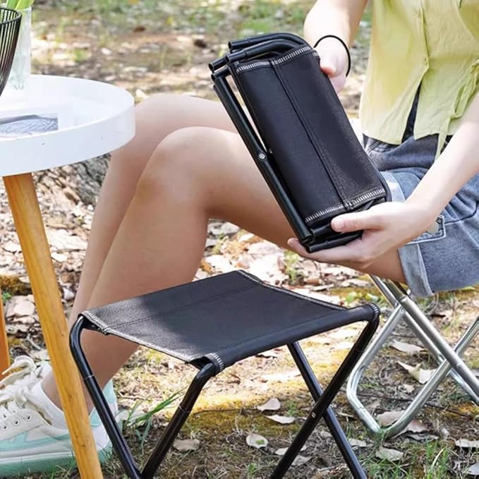 Portable mini Folding Stool Patio/Garden Furniture Seating Small Camping Stool can Support up to 150 pounds.