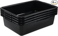 4 Pack 32 L Commercial Bus Tubs Large Rectangle Dishpan Wash Basin Tub Black