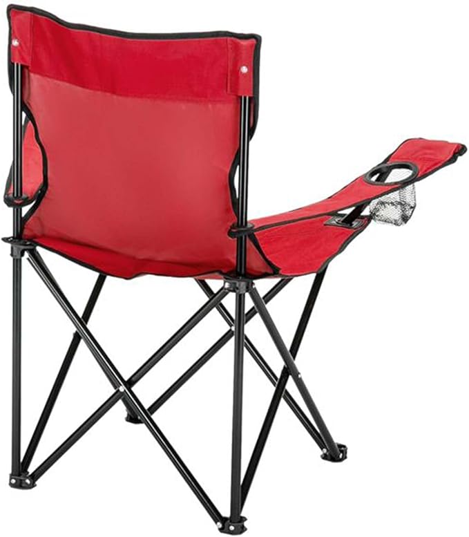 Foldable Camping Chair Portable Camping Chairs with with Arm Rest Cup Holder &amp Carry Bag Lightweight Beach Chair for Adults Collapsible Heavy Duty Arm Chair for Beach Lawn Picnic Red