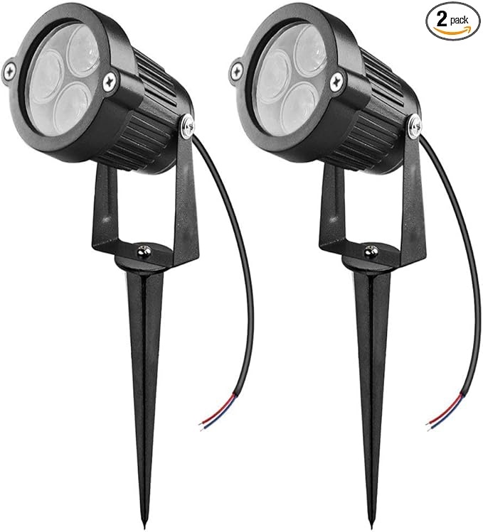 Lemonbest 2pcs LED Landscape Garden Wall Yard Path Pond Flood Spot Light Outdoor IP65 Decorative Lamp Cool White 12V