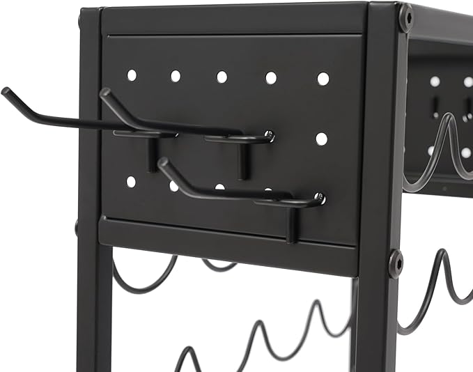Mobile Vinyl Roll Holder Cart 40 Compartments Vinyl Storage Organizer with 6 Hooks &amp Extra Paper Roll Organizer Tray on 2 Side Vinyl Storage Rack with Wheels for Craft Room (Black)
