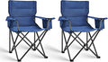 2 Pack Camping Chair Folding Heavy Duty with Cup Holder &amp Cooler Bag Oversized Portable Lawn Chair for Adults Tall and Lightweight 300 lbs Capacity for Beach Fishing Sports Travel