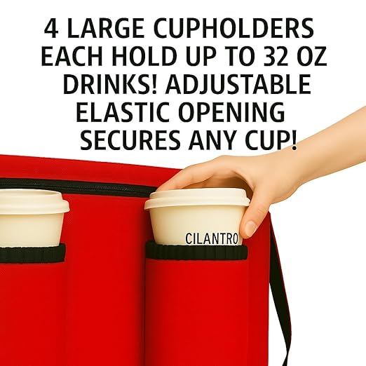 musbus catering bag for doordash uber eats 22x14x14 Insulated Food Delivery Bag with Cup Holders/Drink Carriers Premium XXL Beverages Grocery Pizza Commercial Quality Hot and Cold hot boxes