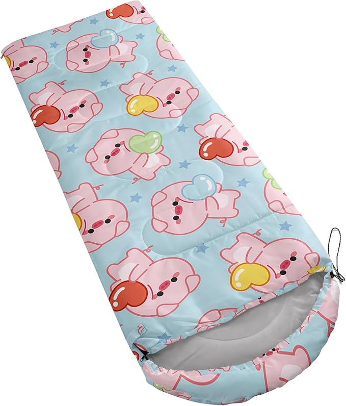 AILONEN Kawaii Panda Sleeping BagsLightweight &amp Waterproof3 Season Warm &amp Cool WeatherDreamy Purple Flower Animal Themed Sleeping Bags for BoysGirlsKidsAdults TravellingOutdoors