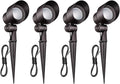 Outdoor Landscape Lighting Low Voltage Garden Landscape Lights Spotlight Uplight Aluminum Construction Waterproof 12V 5W 3000K Warm-Yellow Light（4-Pack）