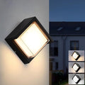 Aiwewin 1 Pack Outdoor Wall Sconces 6 Inch Modern Square LED Exterior Light Fixtures 1200LM 3CCT Selectable (3000K/4000K/6000K) IP65 Waterproof Black Aluminum Porch Lights for Garage House Garden