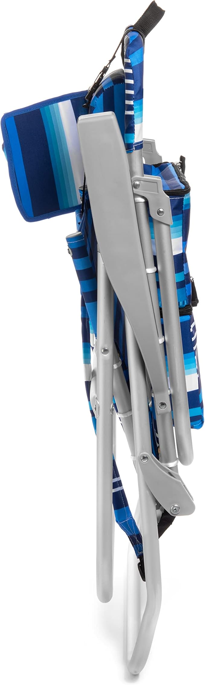 Homevative Backpack Fold-Up Beach Chair 5 Positions Towel bar Cooler Storage Pouch Cup Holder and Phone Pocket